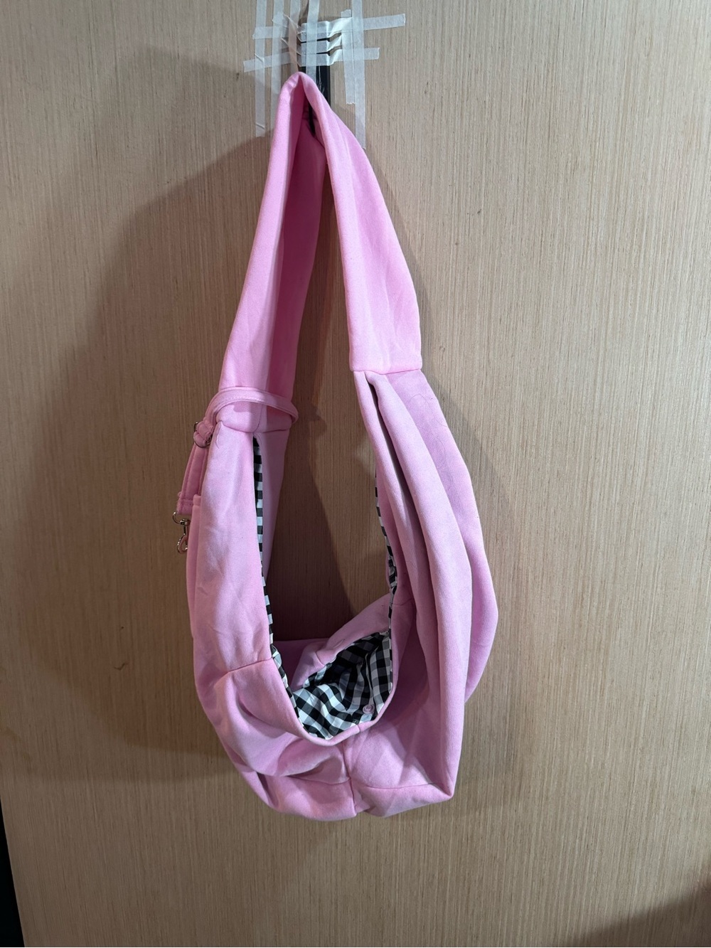 Pink Women’s Hobo Sling Dog Carrying Bag - Soft Fabric Shoulder Tote